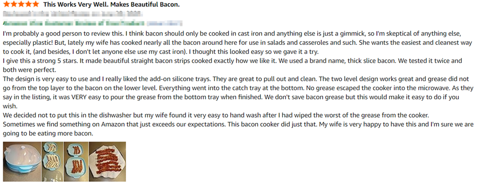 Bandeja de bacon de microondas para facilitar o uso