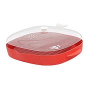 Bandeja de bacon de microondas vermelho
